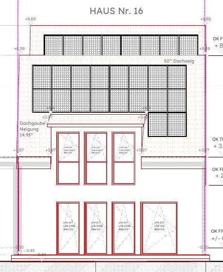 Gartenansicht Süd mit PV-Anlage