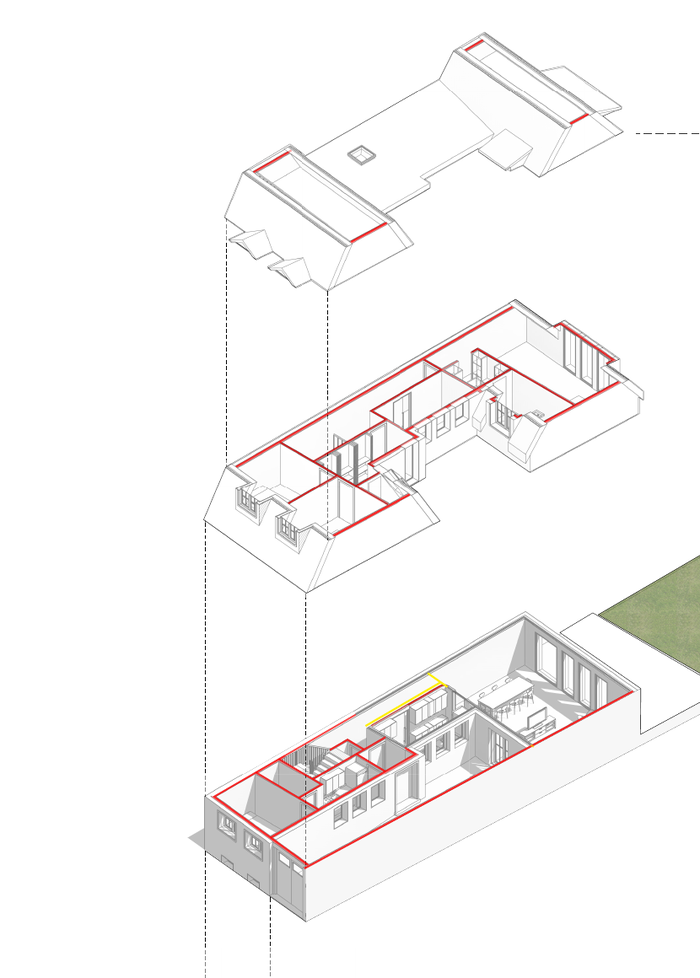 3D-Explosionsdarstellung EG / OG / Dachgeschoss